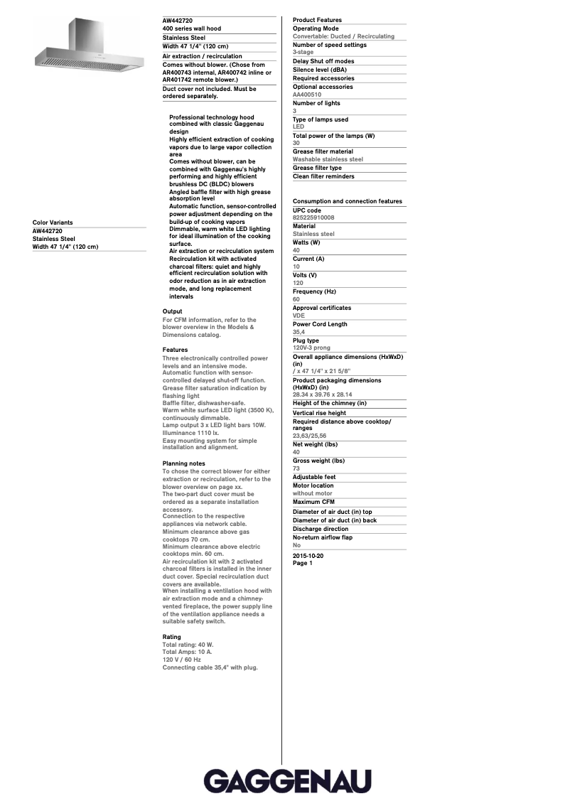 Imagen de la primera página del manual del dispositivo AW442720