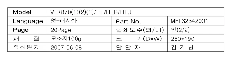 Página nº 1 - Manual de usuario LG V-K8702HT