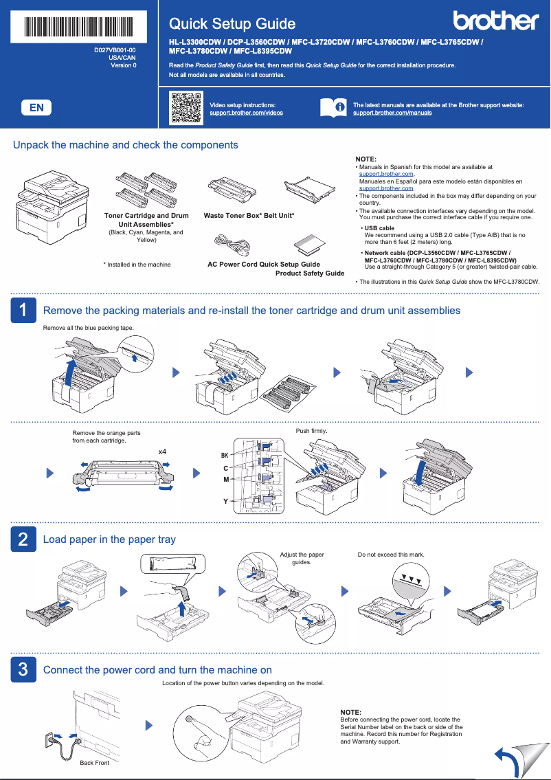 Imagen de la primera página del manual del dispositivo MFC-L8395CDW