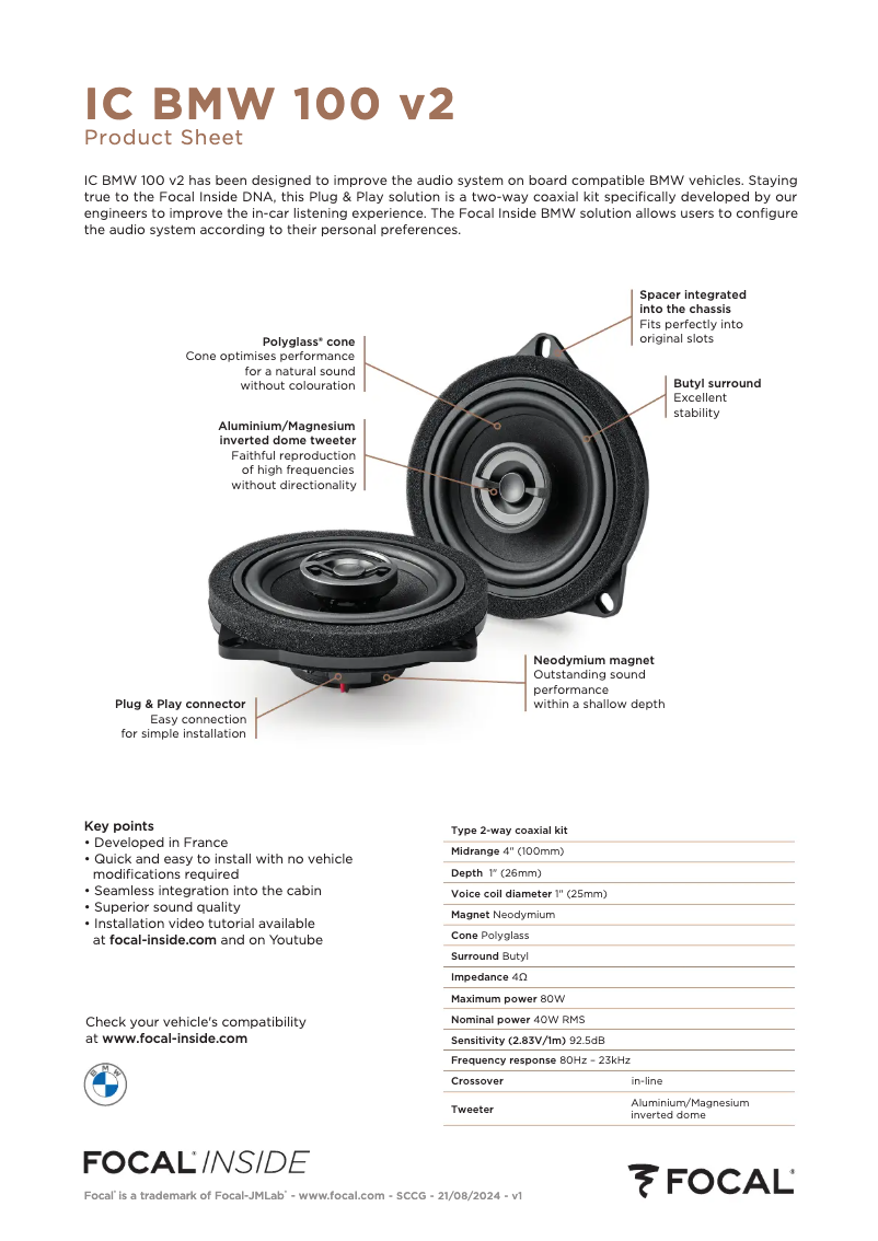 Imagen de la primera página del manual del dispositivo IC BMW 100 v2