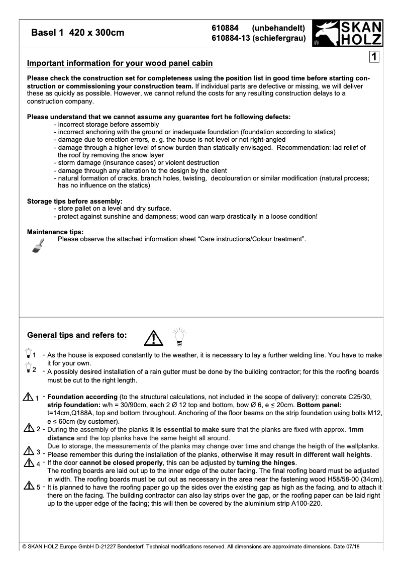 Imagen de la primera página del manual del dispositivo Basel 1