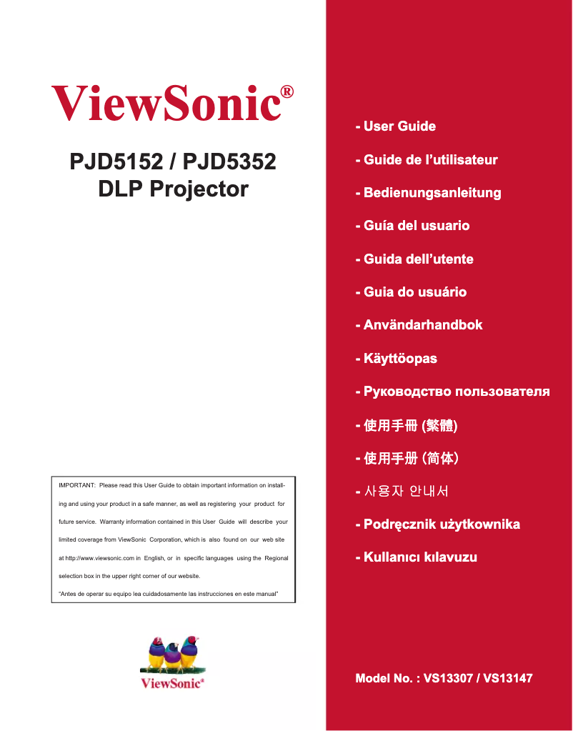 Imagen de la primera página del manual del dispositivo PJD5152