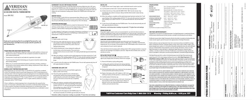 Página 1 del manual Manual de usuario Veridian Healthcare 08-352