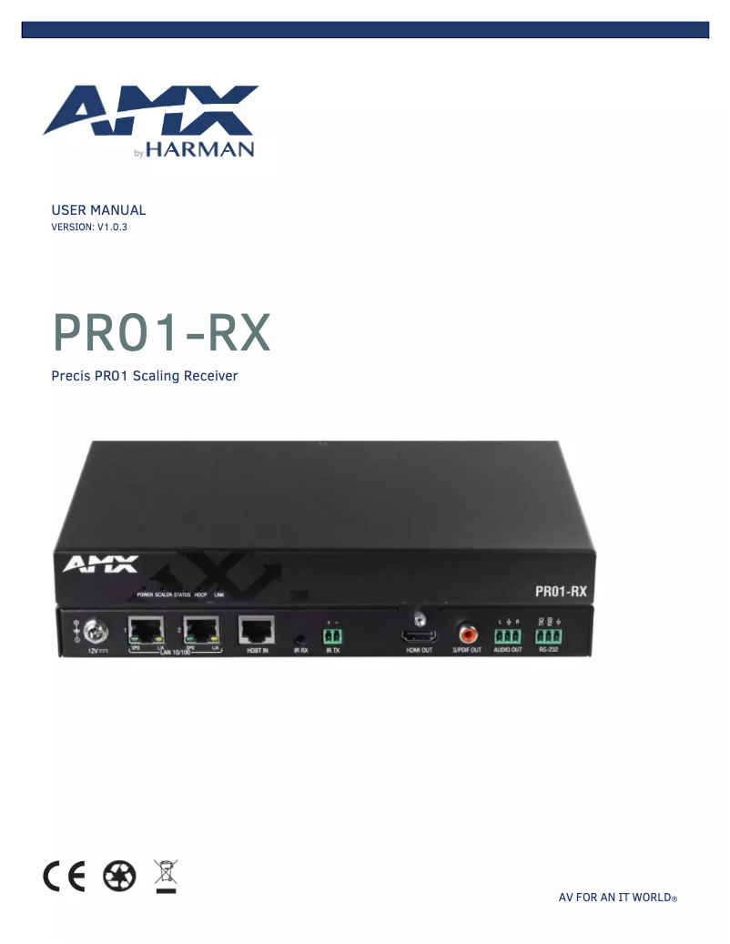 Imagen de la primera página del manual del dispositivo PR01-RX