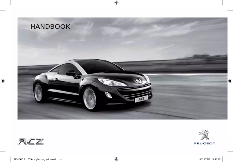 Imagen de la primera página del manual del dispositivo RCZ (2010)