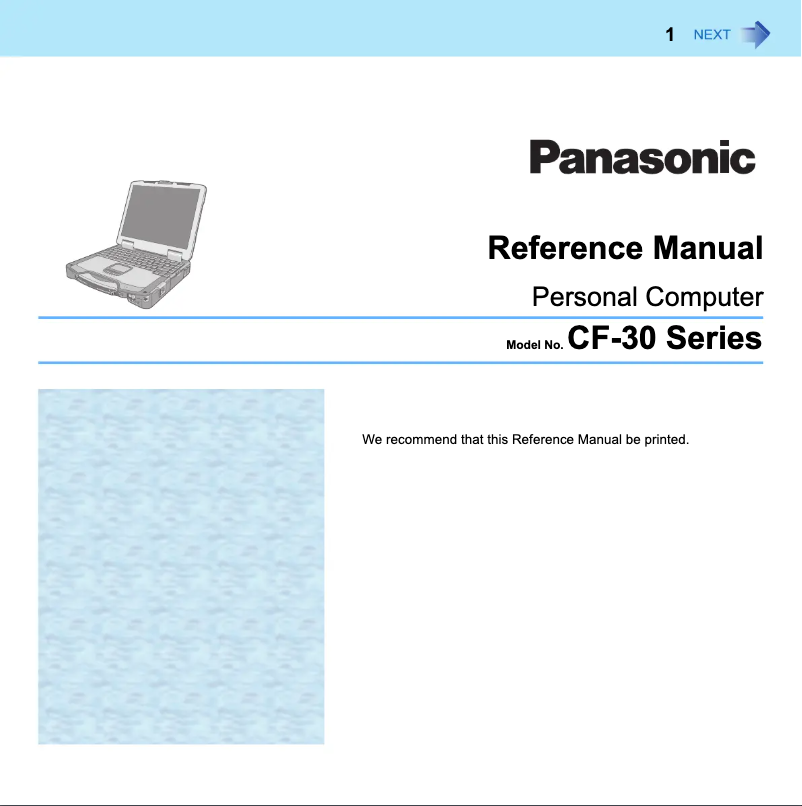Página 1 del manual Manual de usuario Panasonic Toughbook 30