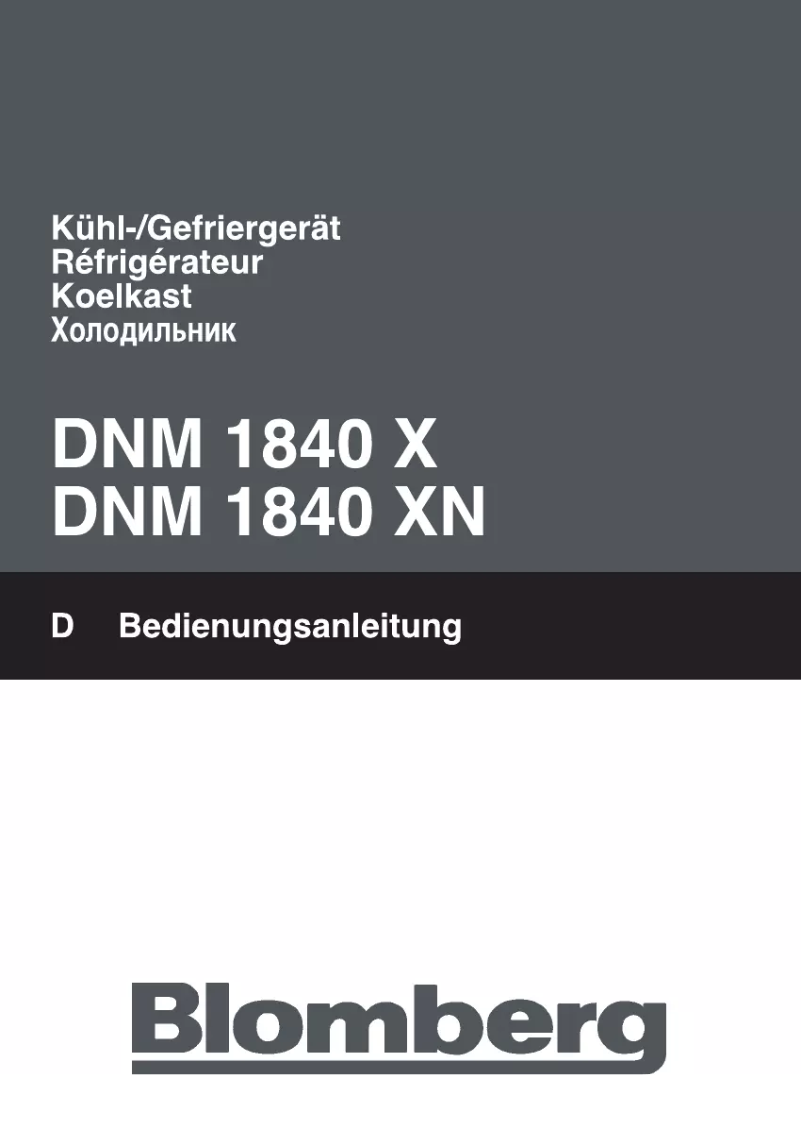 Página 1 del manual Manual de usuario Blomberg DNM 1840