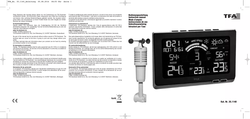Página nº 1 - Manual de usuario TFA Spring Breeze 35.1140