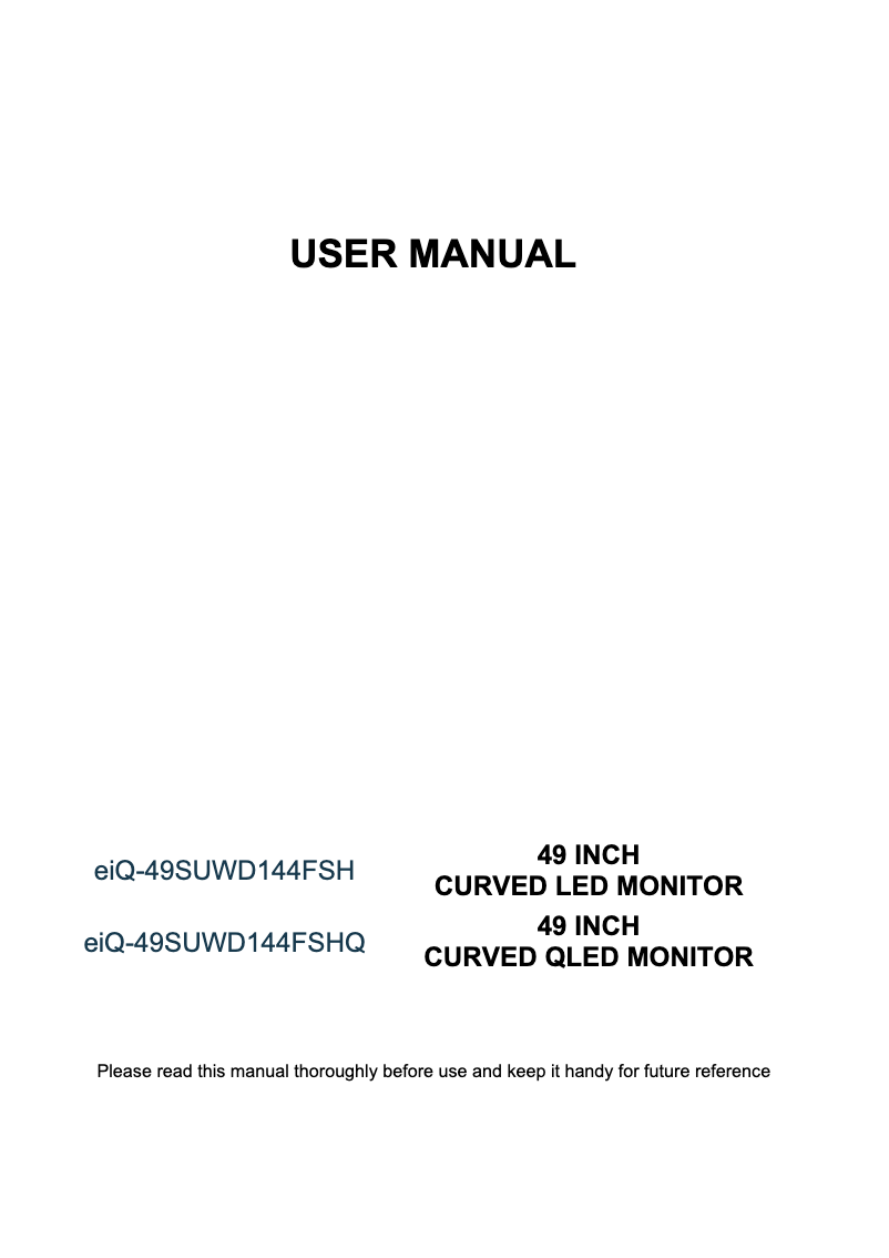 Imagen de la primera página del manual del dispositivo eiQ-49SUWD144FSHQ