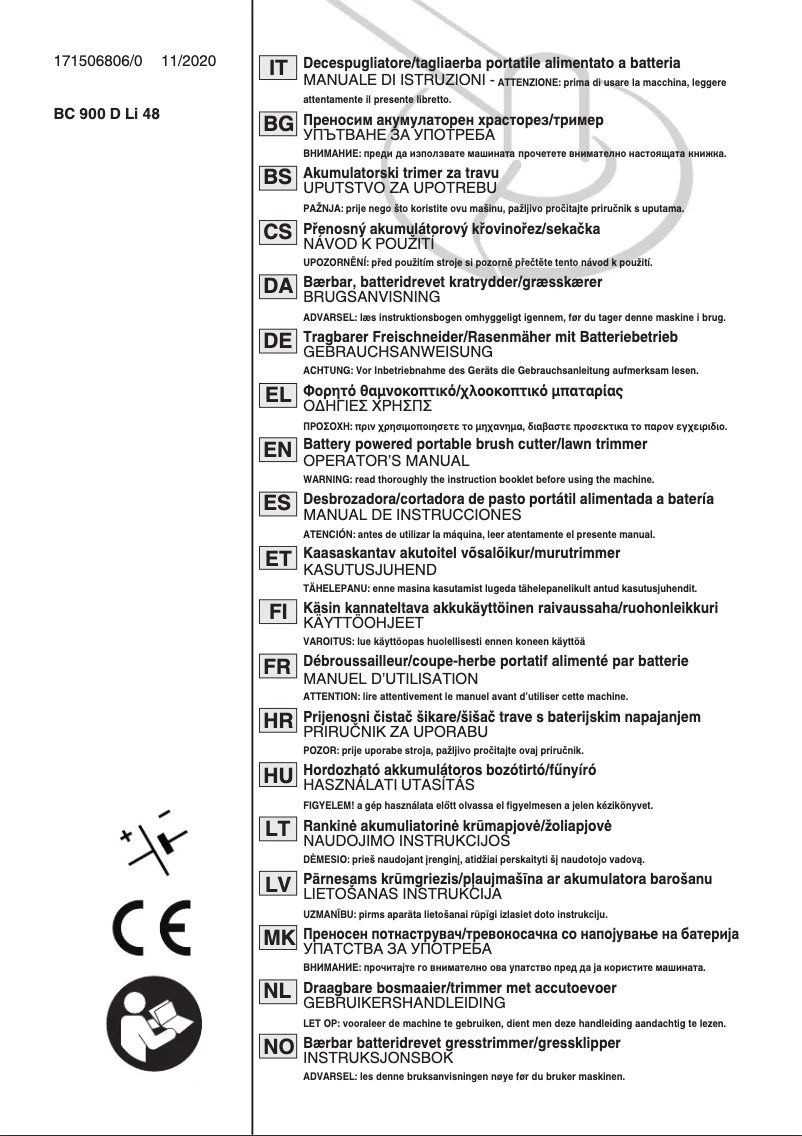 Imagen de la primera página del manual del dispositivo BC 900e B