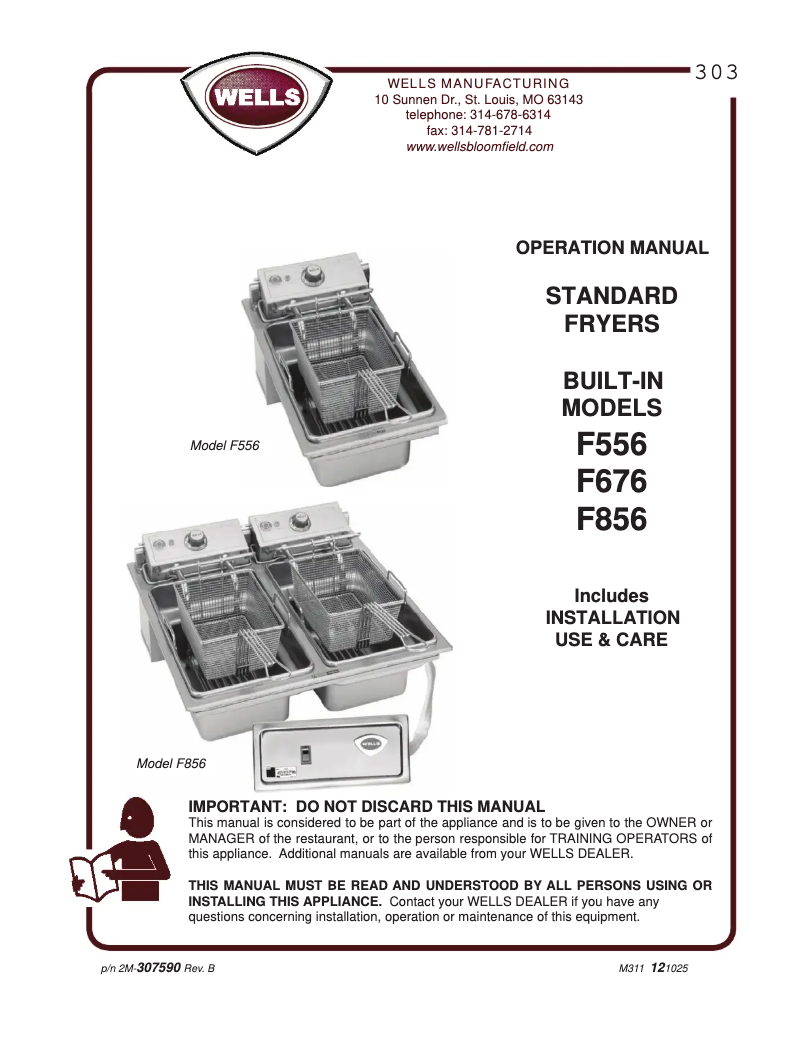 Página 1 del manual Manual de usuario Wells F556