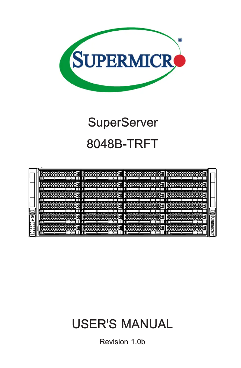 Página 1 del manual Manual de usuario Supermicro SuperServer 8048B-TRFT