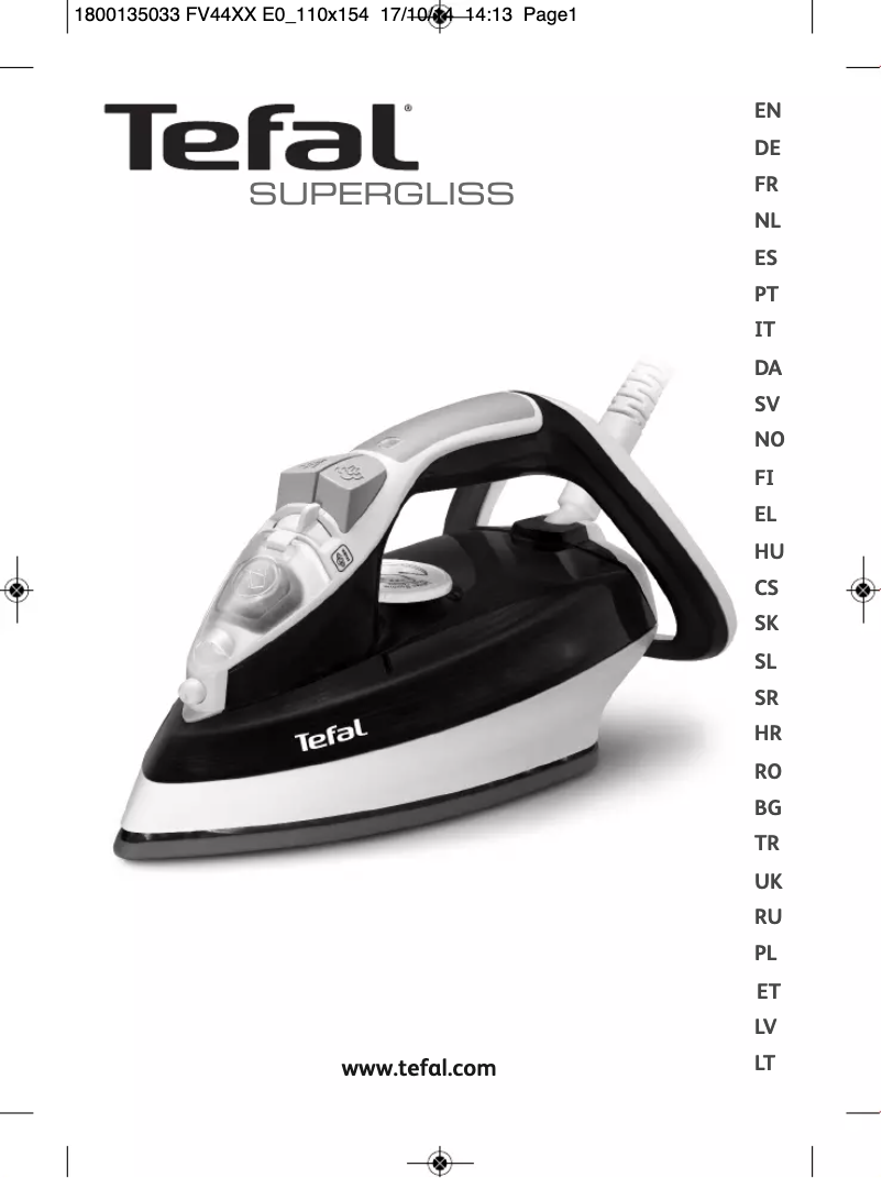 Página 1 del manual Manual de usuario Tefal Supergliss FV4486G1