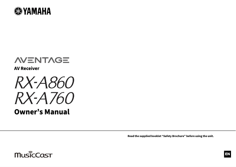 Página 1 del manual Manual de usuario Yamaha RX-A760