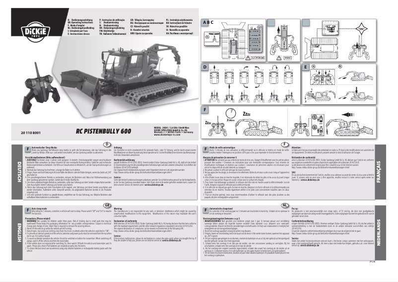 Imagen de la primera página del manual del dispositivo Pistenbully 600