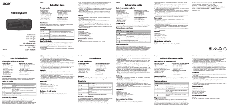 Imagen de la primera página del manual del dispositivo Nitro NKB810
