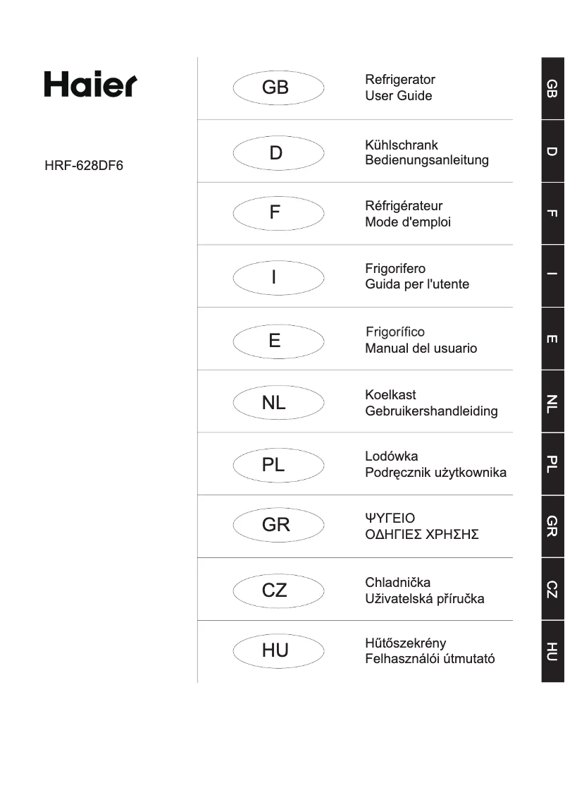Imagen de la primera página del manual del dispositivo HRF-628DF6