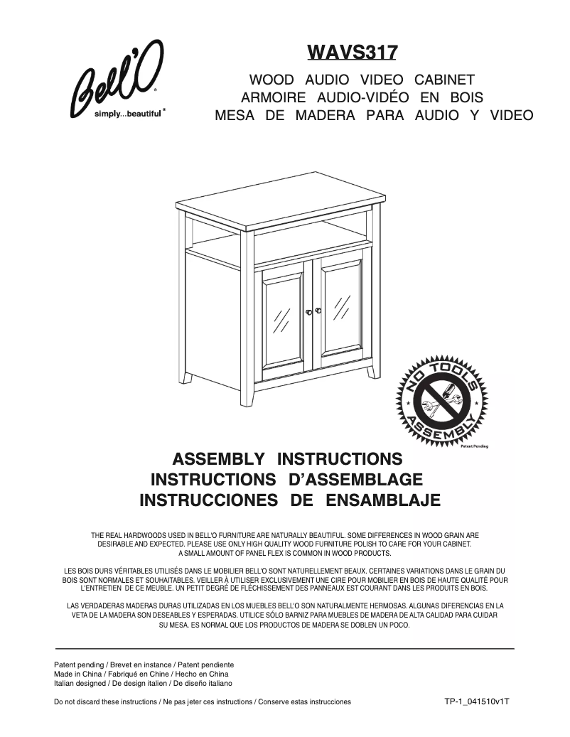 Imagen de la primera página del manual del dispositivo WAVS-317