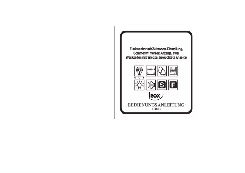 Página 1 del manual Manual de usuario Irox HB90