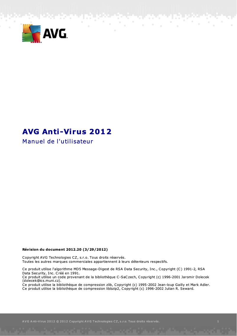 Página 1 del manual Manual de usuario AVG Anti-Virus 2012