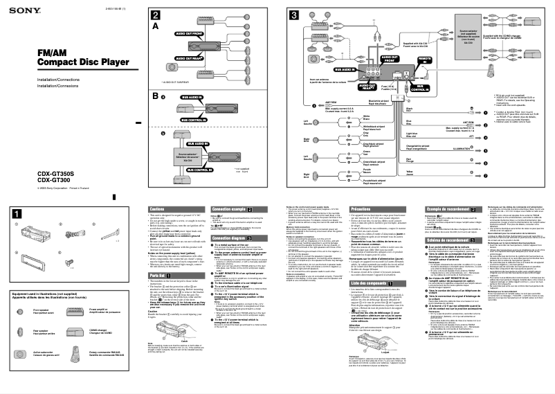 Imagen de la primera página del manual del dispositivo CDX-GT350S