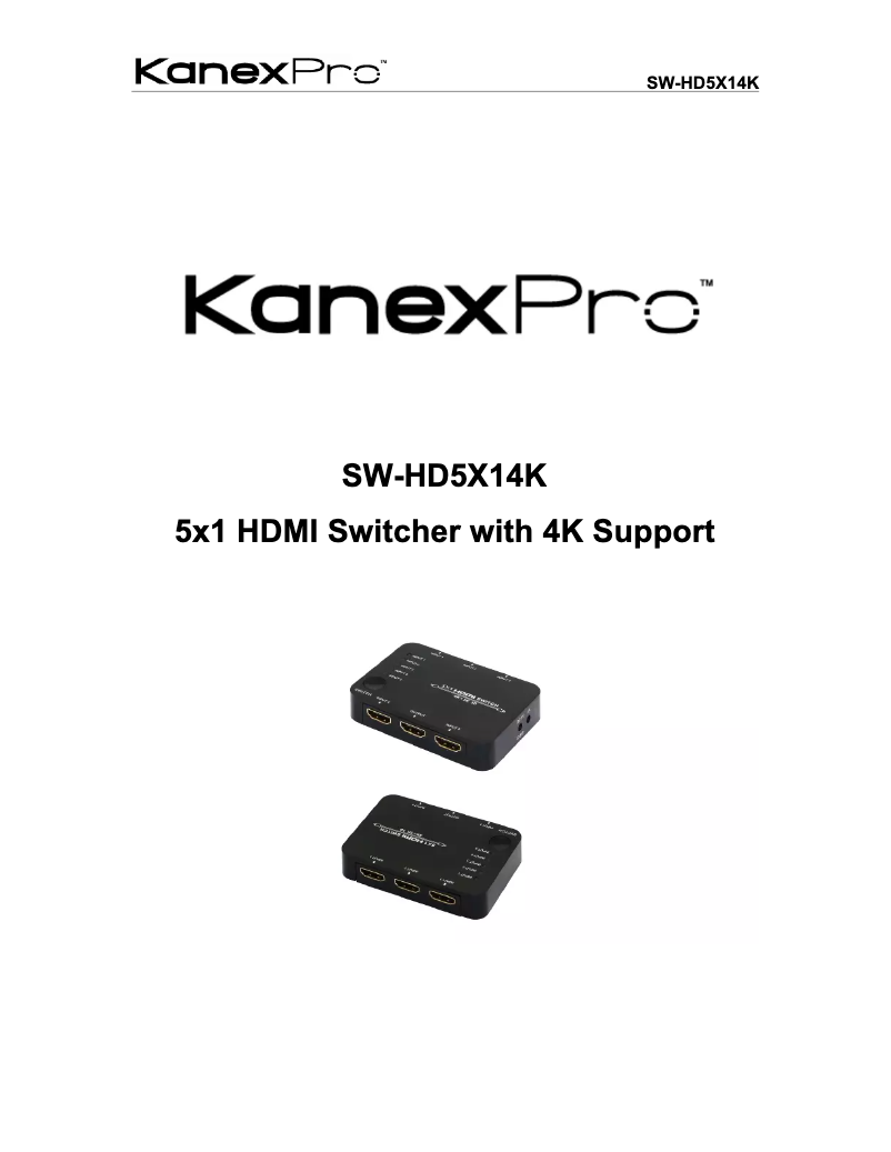 Página nº 1 - Manual de usuario KanexPro SW-HD5X14K
