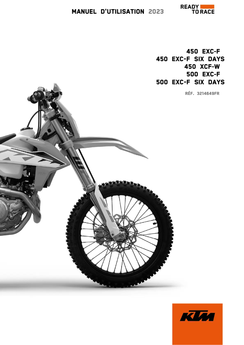 Página 1 del manual Manual de usuario KTM 450 XCF-W (2023)