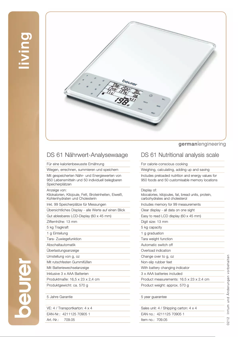 Imagen de la primera página del manual del dispositivo DS 61