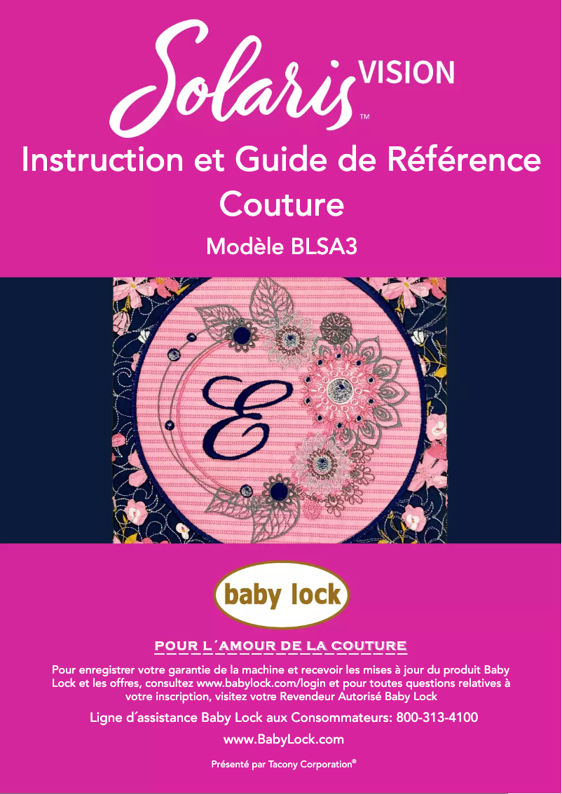 Página 1 del manual Manual de usuario Baby Lock Solaris Vision
