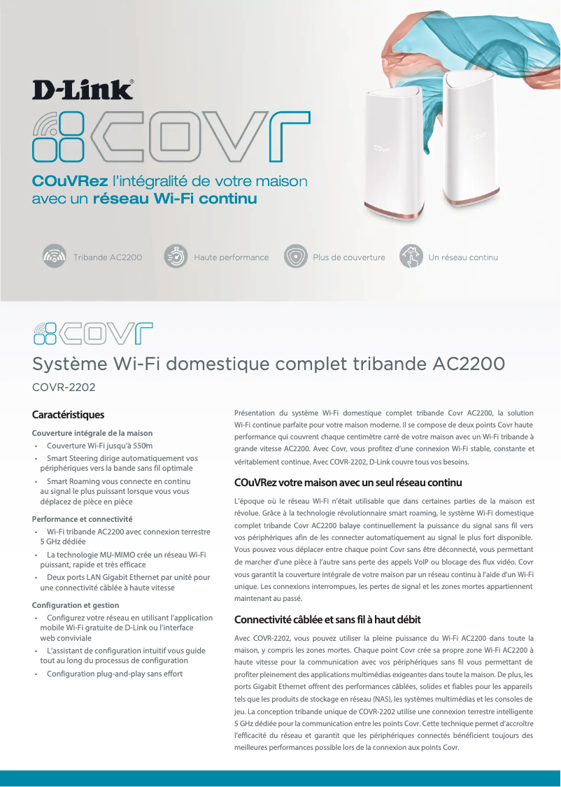 Página 1 del manual Ficha técnica D-Link COVR-2202