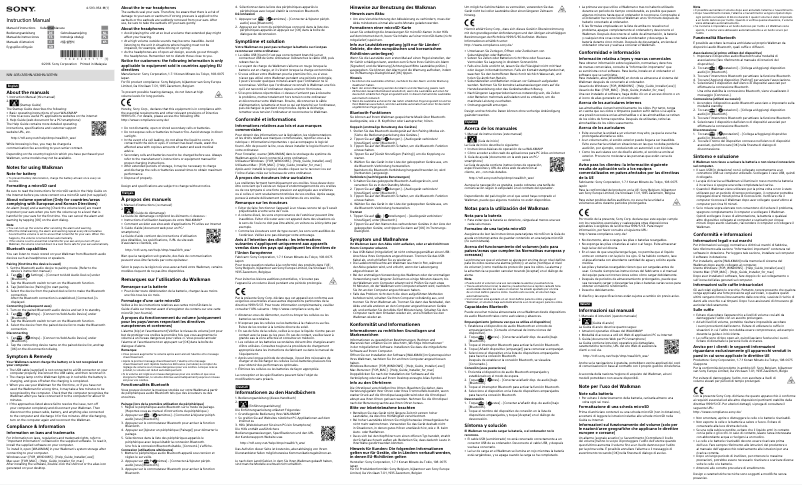 Página nº 1 - Manual de usuario Sony NW-A35