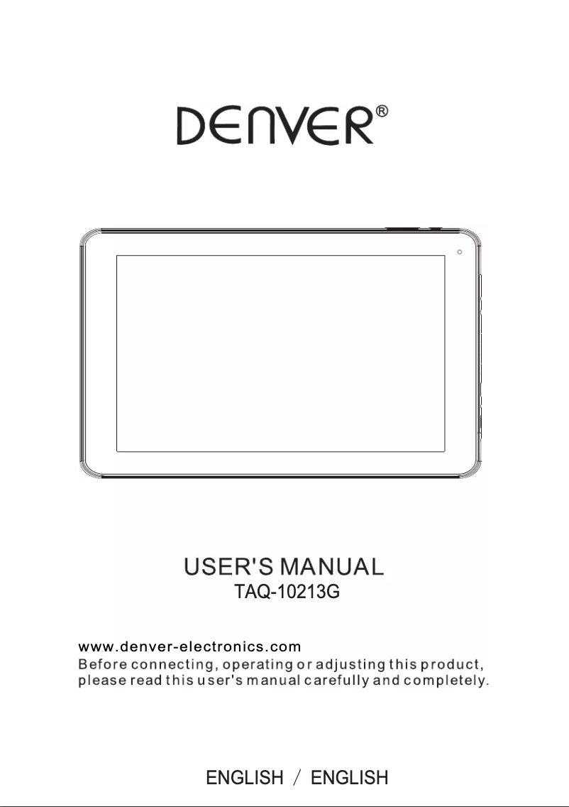 Imagen de la primera página del manual del dispositivo TAQ-10213G