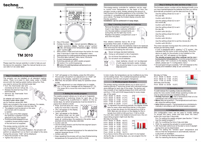 Imagen de la primera página del manual del dispositivo TM 3010