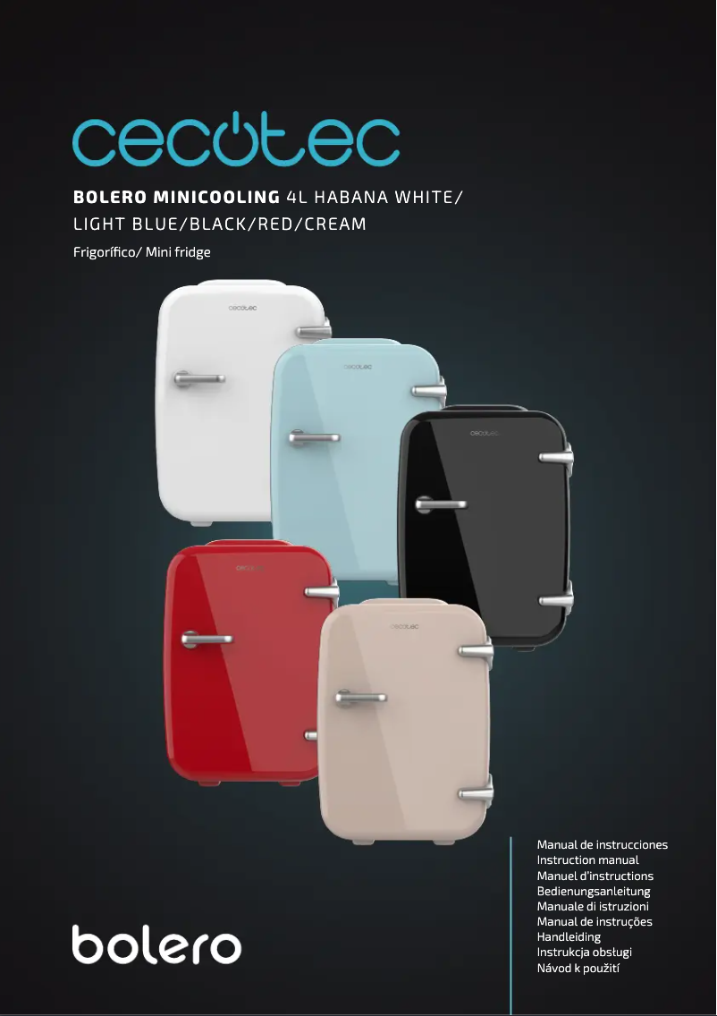 Página 1 del manual Manual de usuario Cecotec Bolero MiniCooling 4L Habana