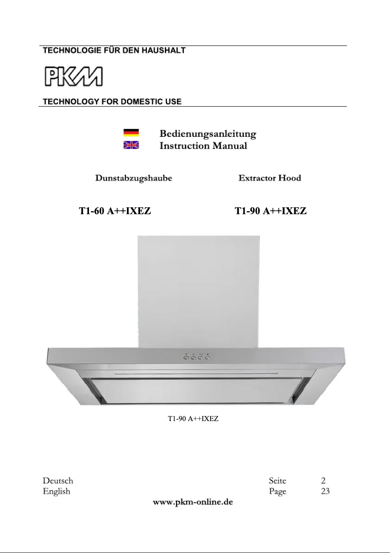 Imagen de la primera página del manual del dispositivo T1-90A++IXEZ