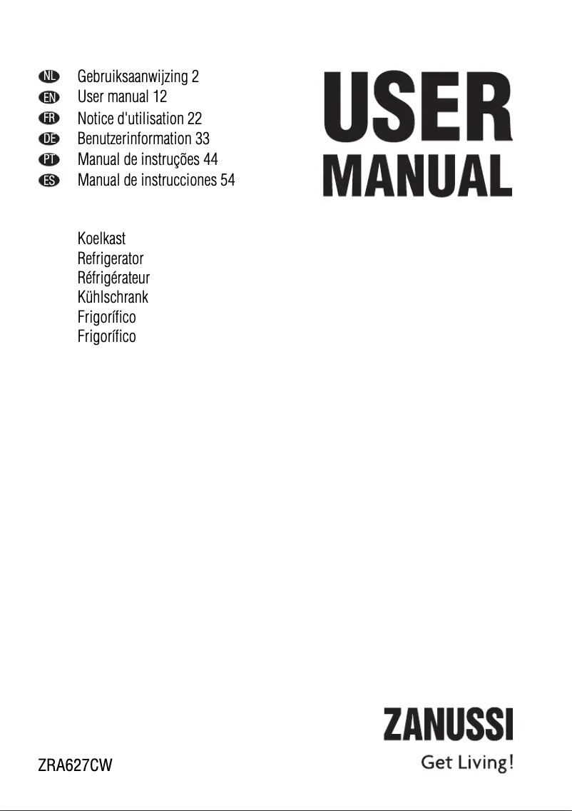 Página 1 del manual Manual de usuario Zanussi ZRA 627 CW