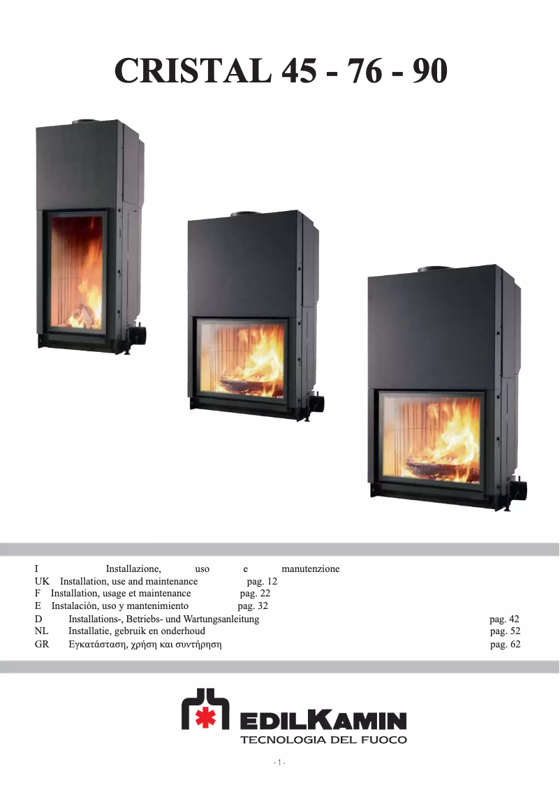 Página nº 1 - Manual de usuario Edilkamin CRISTAL