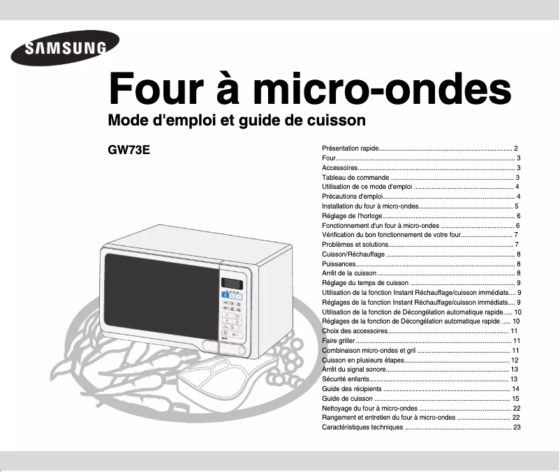 Imagen de la primera página del manual del dispositivo GW73E