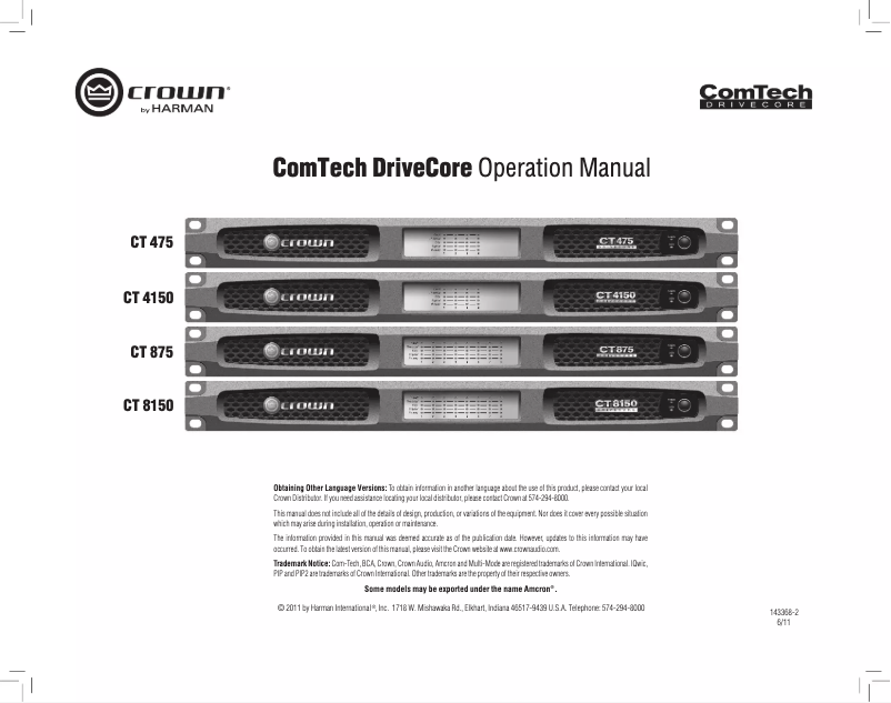 Imagen de la primera página del manual del dispositivo CT 4150
