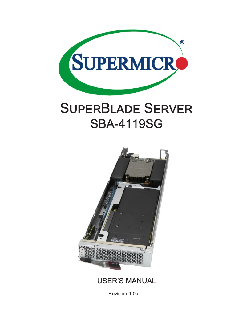 Página 1 del manual Manual de usuario Supermicro SuperBlade SBA-4119SG