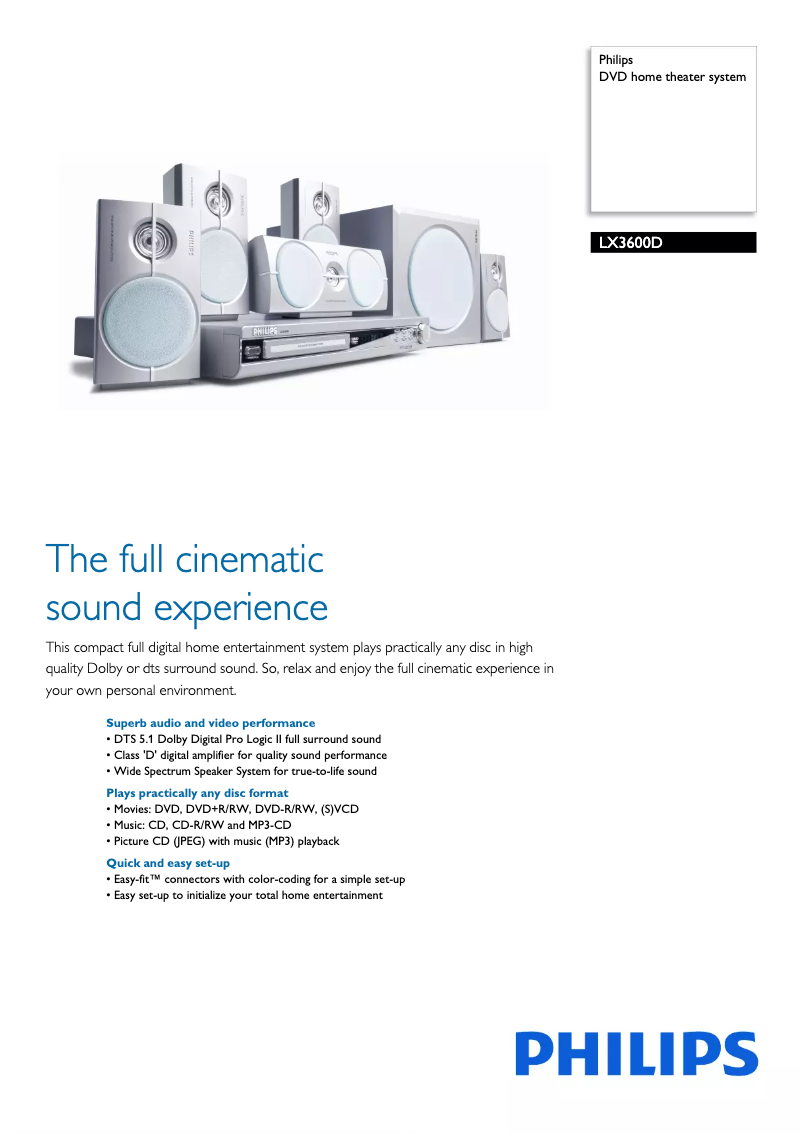 Imagen de la primera página del manual del dispositivo LX3600D