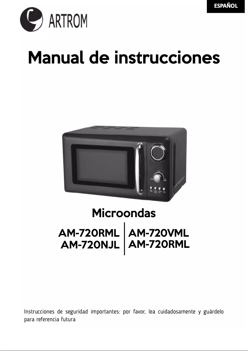 Imagen de la primera página del manual del dispositivo AM-720RML