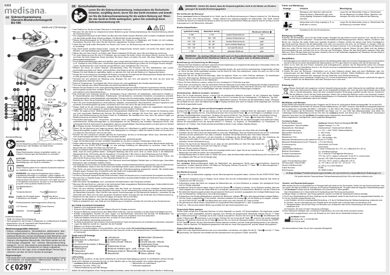 Imagen de la primera página del manual del dispositivo BU 586