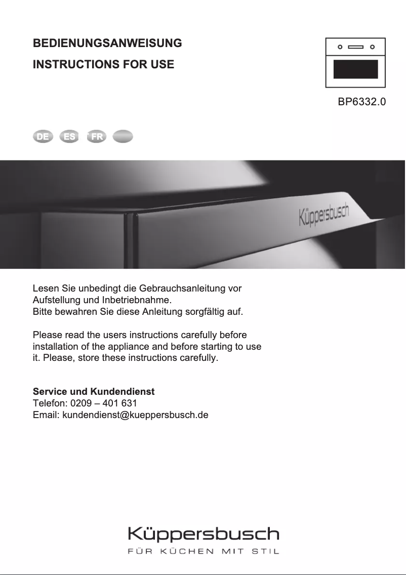 Página 1 del manual Manual de usuario Küppersbusch PizzaMeister BP6332.0S