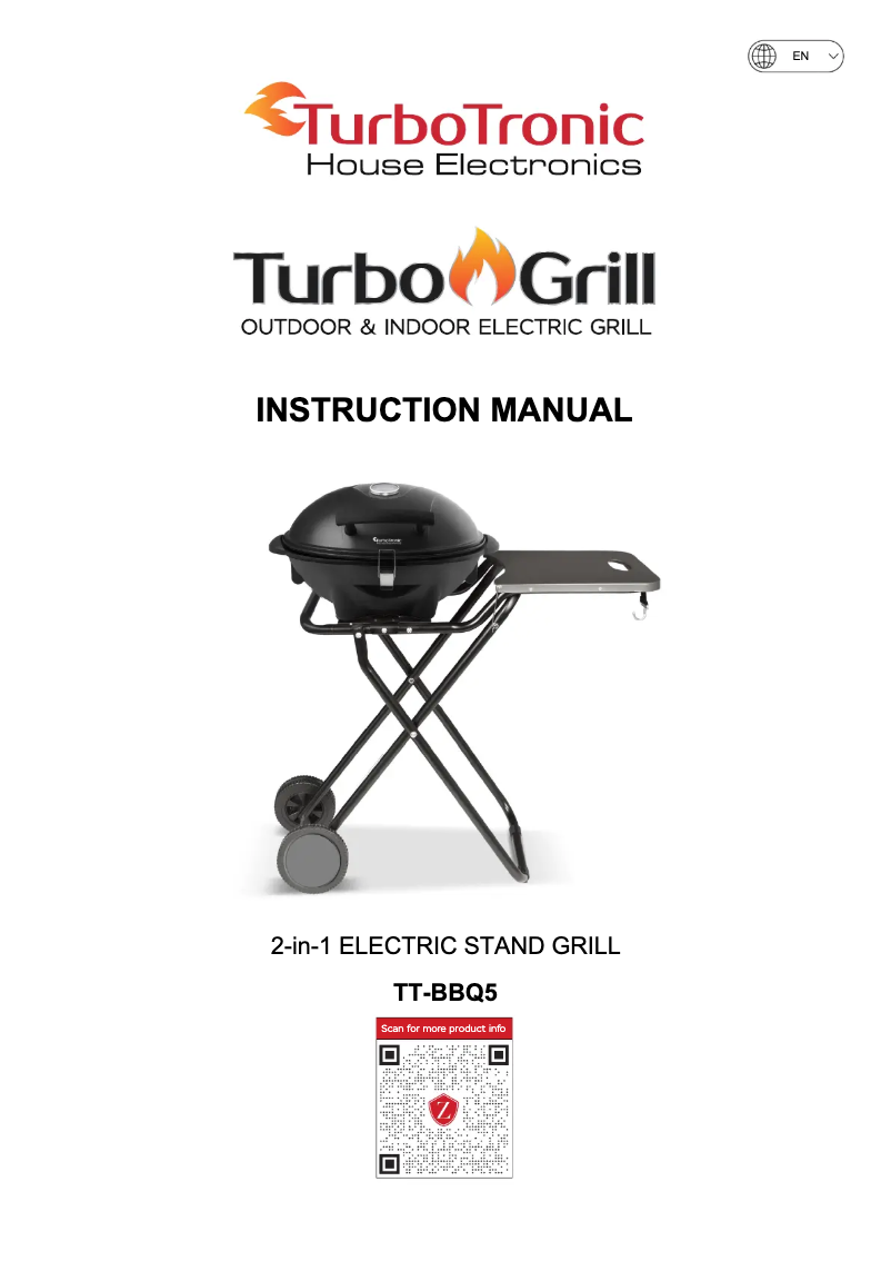 Imagen de la primera página del manual del dispositivo TT-BBQ5
