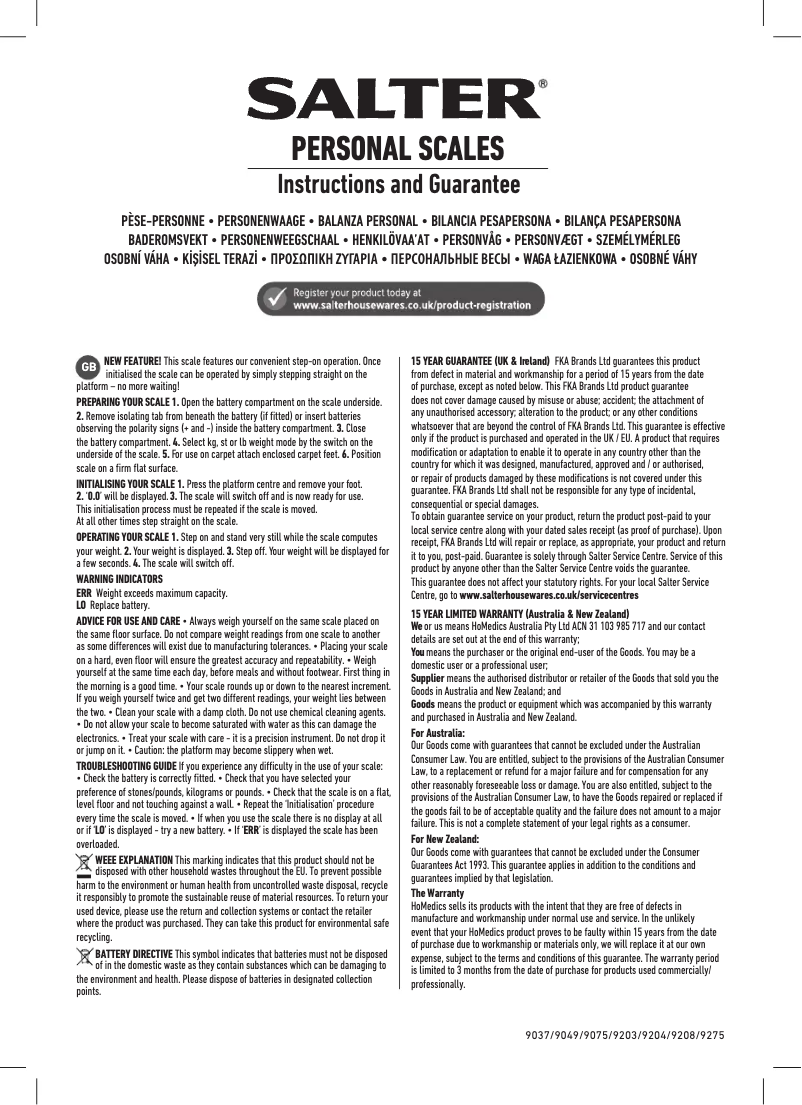Imagen de la primera página del manual del dispositivo 9202 BK3R