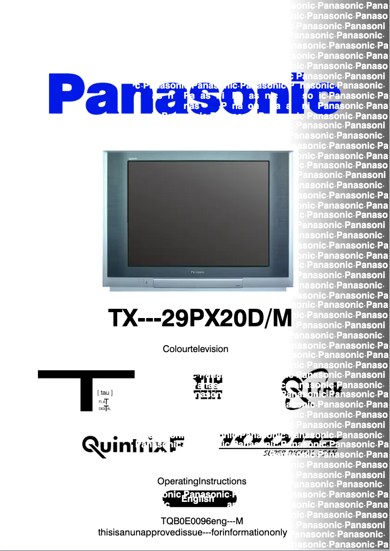 Imagen de la primera página del manual del dispositivo TX-29PX20DM
