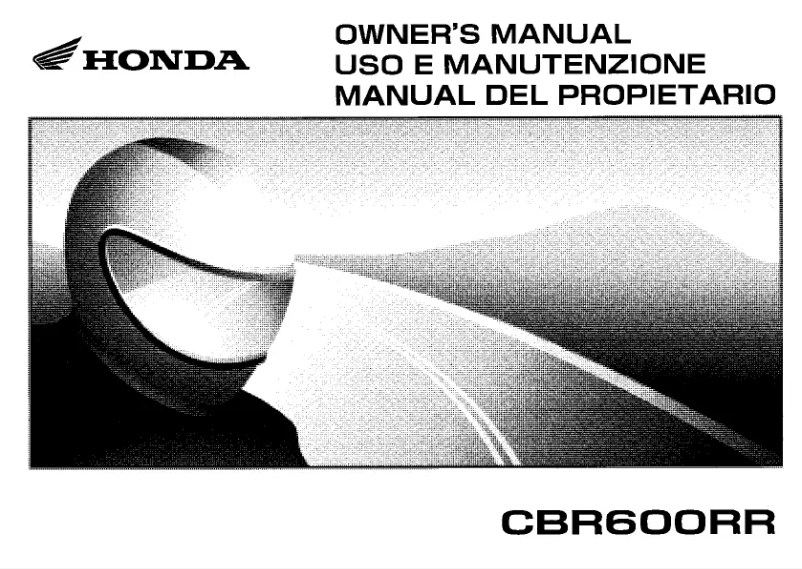 Imagen de la primera página del manual del dispositivo CBR600R (2006)