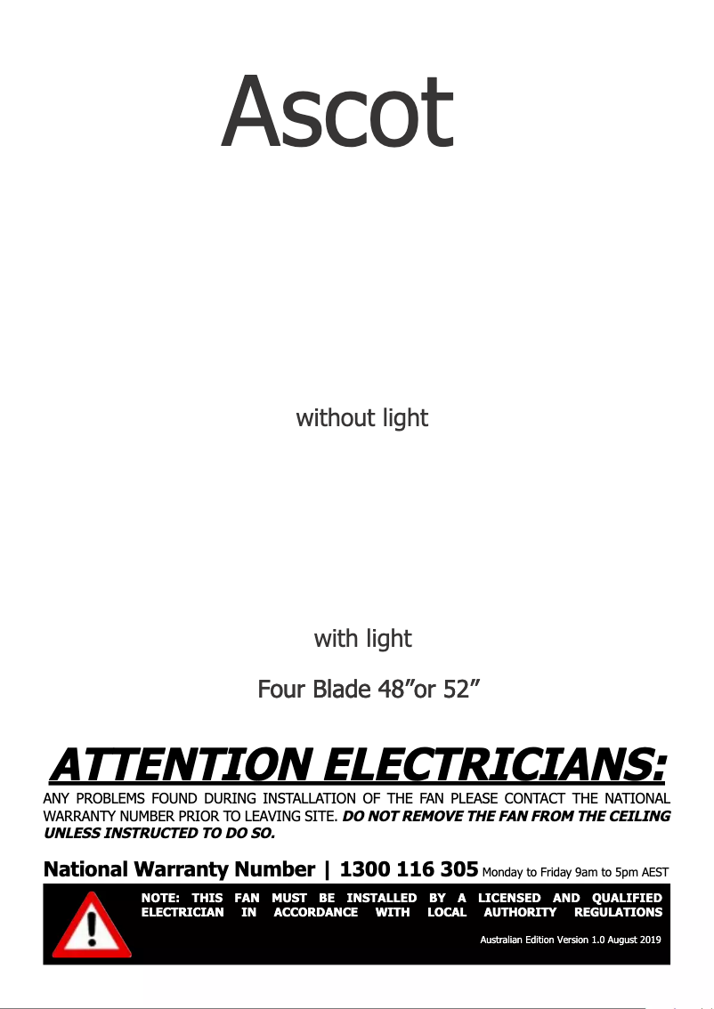 Imagen de la primera página del manual del dispositivo Ascot