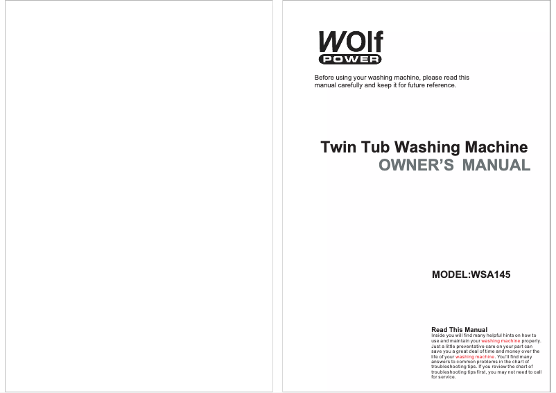 Página 1 del manual Manual de usuario Wolf Power WSA145